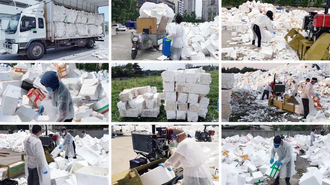 各泡沫箱处理点现场